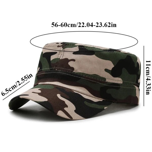 CamSolomon-Casquette Plate Militaire pour Femme et Homme, Chapeau de Baseball, Ajustable, Classique, à la Mode, Soldat, Parasol – Image 6