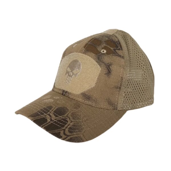 Casquettes de randonnée réglables en maille respirante, casquette tête de mort, camouflage militaire, pare-soleil Airsoft, chapeau de camionneur, snapback de baseball de chasse – Image 6