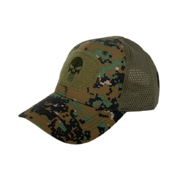 Casquettes de randonnée réglables en maille respirante, casquette tête de mort, camouflage militaire, pare-soleil Airsoft, chapeau de camionneur, snapback de baseball de chasse – Image 3