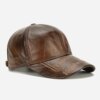 Casquette de Baseball en cuir de vache véritable pour homme, chapeau décontracté, Protection des oreilles, mode automne-hiver