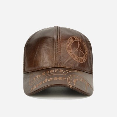 Casquette de Baseball en cuir de vache véritable pour homme, chapeau décontracté, Protection des oreilles, mode automne-hiver