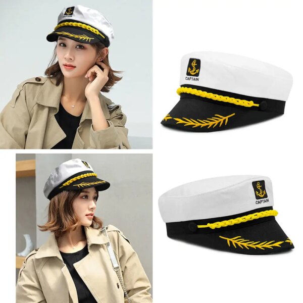 Chapeau de Capitaine Militaire Ajustable pour Homme et Femme, Casquette Marine Adelo, Costume de ix, Accessoires de Robe de Barrage – Image 5