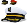 Chapeau de Capitaine Militaire Ajustable pour Homme et Femme, Casquette Marine Adelo, Costume de ix, Accessoires de Robe de Barrage