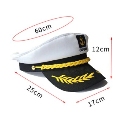 Chapeau de Capitaine Militaire Ajustable pour Homme et Femme, Casquette Marine Adelo, Costume de ix, Accessoires de Robe de Barrage