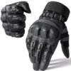 Gants tactiques doigt complet en cuir PU pour hommes et femmes, équipement de protection, pour Paintball, Airsoft, chasse