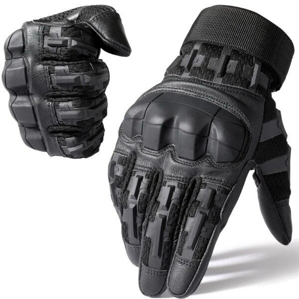 Gants tactiques doigt complet en cuir PU pour hommes et femmes, équipement de protection, pour Paintball, Airsoft, chasse