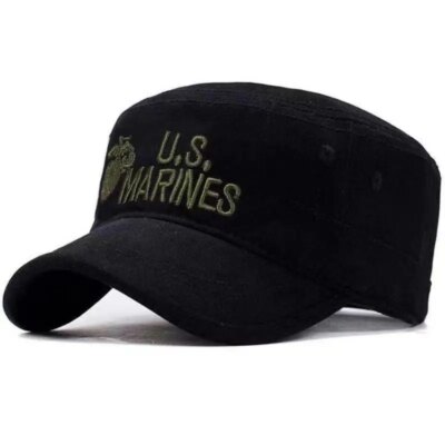 Chapeau en coton brodé CamSolomon pour hommes, casquette du corps des Marines des États-Unis, chapeaux militaires, chapeau haut de forme plat, marine américaine, 2019