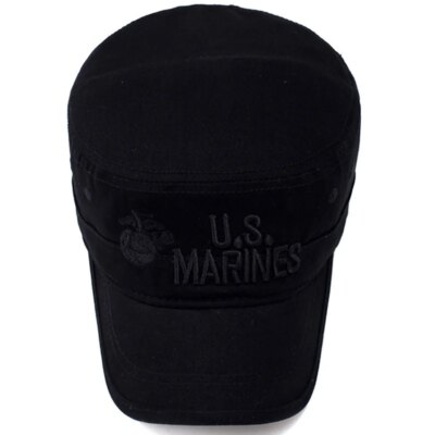 Chapeau en coton brodé CamSolomon pour hommes, casquette du corps des Marines des États-Unis, chapeaux militaires, chapeau haut de forme plat, marine américaine, 2019