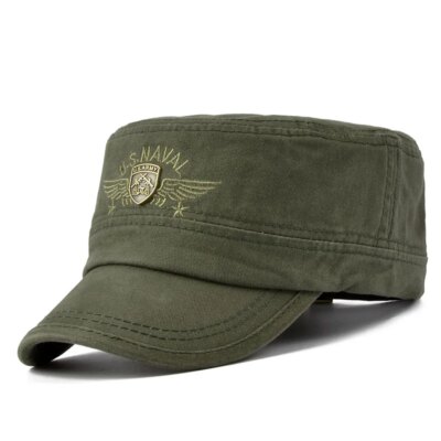 Chapeau en coton brodé CamSolomon pour hommes, casquette du corps des Marines des États-Unis, chapeaux militaires, chapeau haut de forme plat, marine américaine, 2019