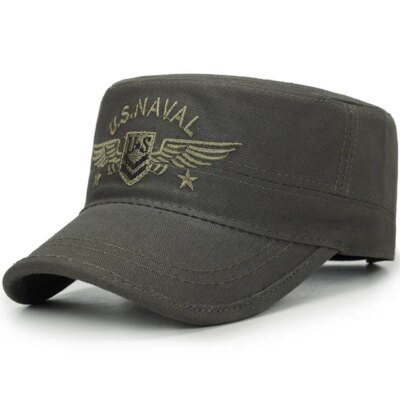 Chapeau en coton brodé CamSolomon pour hommes, casquette du corps des Marines des États-Unis, chapeaux militaires, chapeau haut de forme plat, marine américaine, 2019