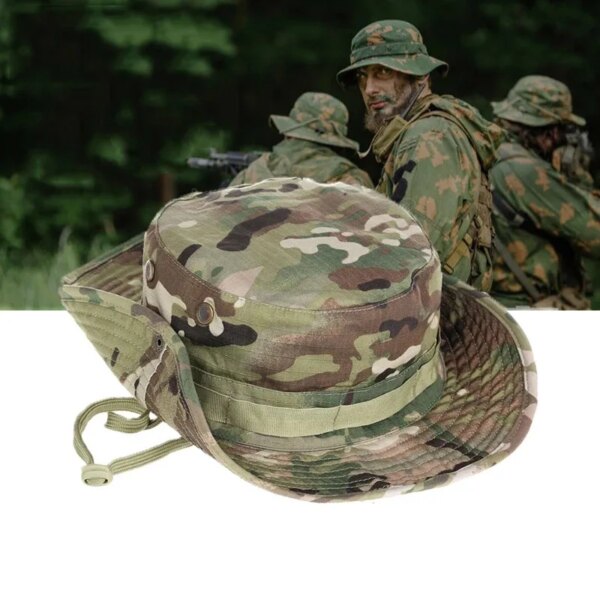 CamSolomon-Chapeau Boonie DulUS Army E27 pour hommes, chapeaux militaires Multicam ander, casquette d'été, chasse, randonnée en plein air, casquettes de soleil camouflage