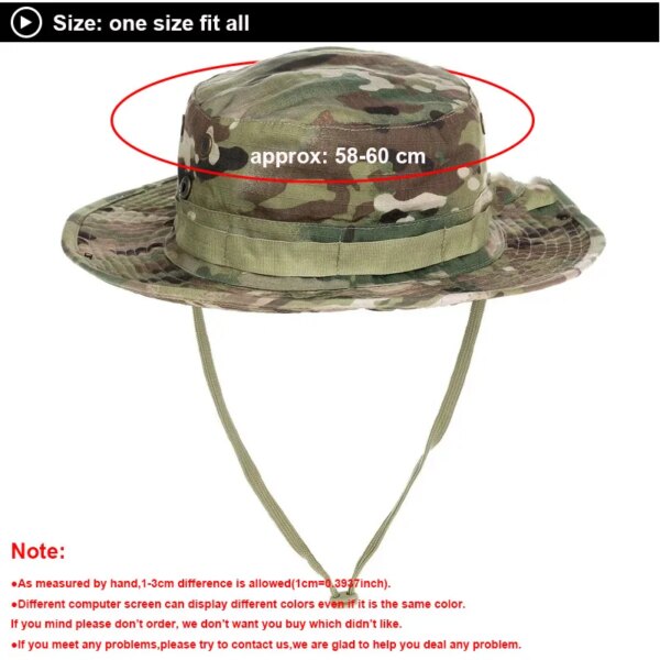 CamSolomon-Chapeau Boonie DulUS Army E27 pour hommes, chapeaux militaires Multicam ander, casquette d'été, chasse, randonnée en plein air, casquettes de soleil camouflage – Image 5
