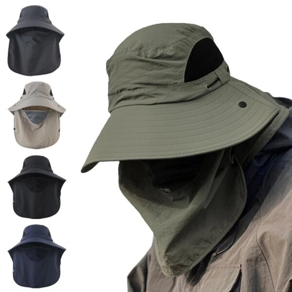 Chapeau à large bord avec protection UV pour homme et femme, casquette de soleil pour voyage, plage, escalade, pêche, randonnée, été