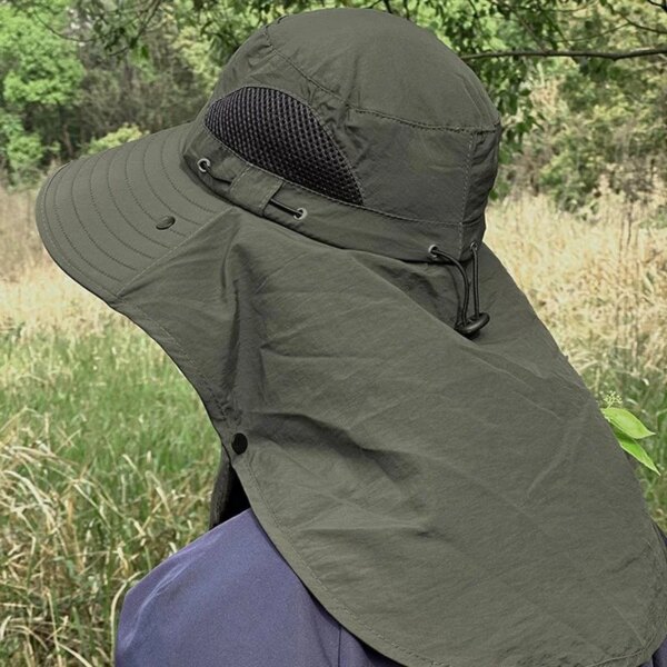 Chapeau à large bord avec protection UV pour homme et femme, casquette de soleil pour voyage, plage, escalade, pêche, randonnée, été – Image 6