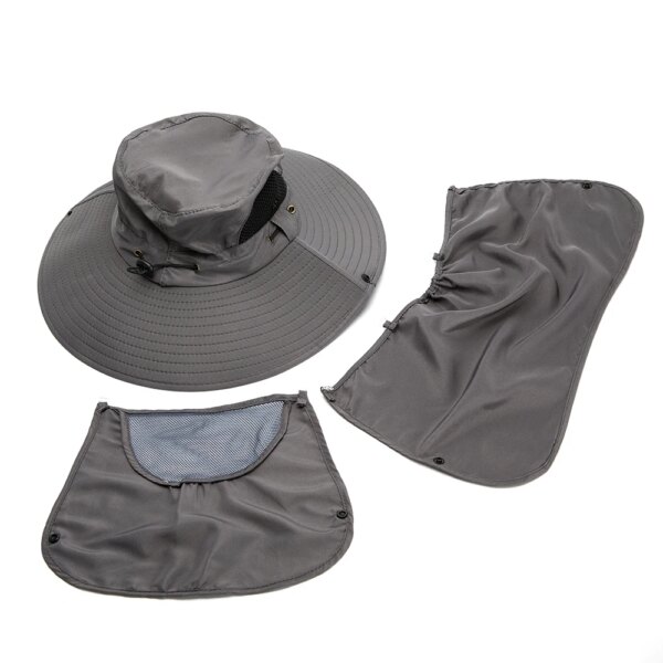 Summer Sun Hats UV Protection Outdoor Hunting Fishing Cap for Men Women Hiking Camping Visor Bucket Hat Removable Fisherman Hat – Image 4