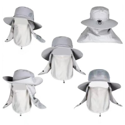 Summer Sun Hats UV Protection Outdoor Hunting Fishing Cap for Men Women Hiking Camping Visor Bucket Hat Removable Fisherman Hat