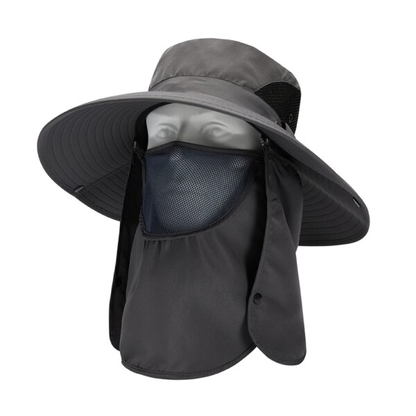 Summer Sun Hats UV Protection Outdoor Hunting Fishing Cap for Men Women Hiking Camping Visor Bucket Hat Removable Fisherman Hat