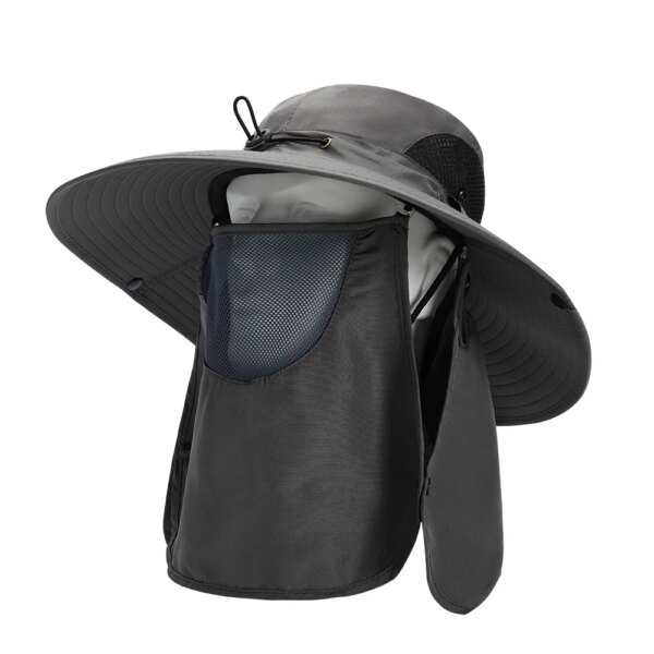 Summer Sun Hats UV Protection Outdoor Hunting Fishing Cap for Men Women Hiking Camping Visor Bucket Hat Removable Fisherman Hat – Image 3