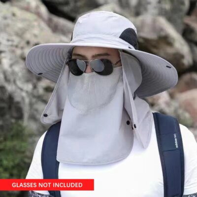 Summer Sun Hats UV Protection Outdoor Hunting Fishing Cap for Men Women Hiking Camping Visor Bucket Hat Removable Fisherman Hat