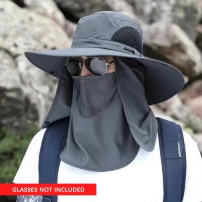 Summer Sun Hats UV Protection Outdoor Hunting Fishing Cap for Men Women Hiking Camping Visor Bucket Hat Removable Fisherman Hat