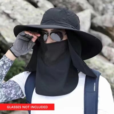 Summer Sun Hats UV Protection Outdoor Hunting Fishing Cap for Men Women Hiking Camping Visor Bucket Hat Removable Fisherman Hat