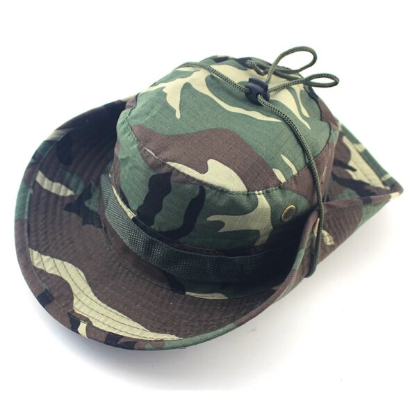 CamSolomon-DulCap Military Boonie Hat, US Army Caps, Camo Men, Outdoor Sports Sun Cap, E27, Fishing, Hiking Hunting Hats, 60cm – Image 4