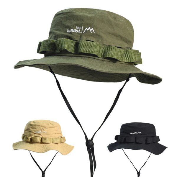 Chapeau seau en coton pour hommes et femmes, solide, respirant, décontracté, Boonie, pêche, mode, Safari, été, randonnée, soleil