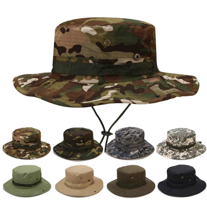 Chapeau d'Ă©tĂ© camouflage E27 pour hommes, respirant, pliable, plein air, jungle, randonnĂ©e, pĂȘche, casquettes ander, lĂ©ger, dĂ©contractĂ©, voyage, plage, soleil