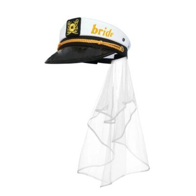 Chapeau de marin avec voile brodé pour fête d'enterrement de vie de jeune fille