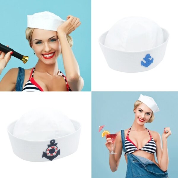 Costume de chapeau de capitaine pour femmes et hommes, pour adolescents, décoration de fête de marin, déguisement Cosplay – Image 6