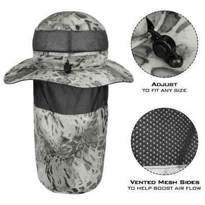 21627-6ef93d.jpg KastKing â chapeau de soleil avec bouclier de cou amovible UPF 50, chapeau de pĂȘche pour randonnĂ©e sur la plage