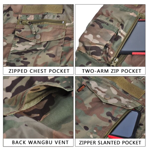 CamSolomon-Uniforme militaire, chemise de skip militaire, vêtements moulants, CS Softair, vêtements de travail pour hommes avec casquettes – Image 5