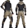 Combinaisons à capuche pour hommes, uniforme militaire, pantalon, armée, paintball, airsoft, vêtements pour hommes imbibés, chemise de randonnée avec coussinets