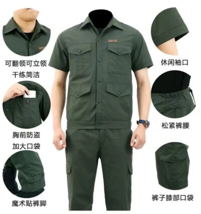 Combinaison de travail en pur coton résistant à l'usure, combinaison de protection du travail, mince, réparation automobile, soudage, été