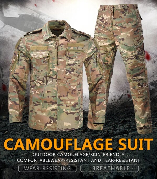 Uniforme Militaire de Camouflage pour Homme, Vêtement de Travail, Combinaison de html, Airsoft – Image 5