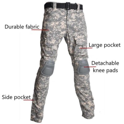 Uniforme militaire de Camouflage tactique, vêtements de l'armée américaine pour hommes, combinaison de chasse Airsoft, chemise de Combat + pantalon Cargo + 4 coussinets