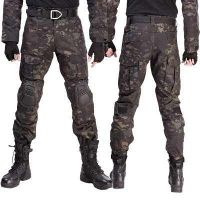 Uniforme militaire de Camouflage tactique, vêtements de l'armée américaine pour hommes, combinaison de chasse Airsoft, chemise de Combat + pantalon Cargo + 4 coussinets