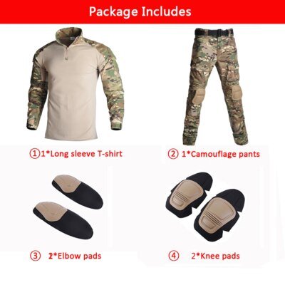 22509-666fbf.jpg Uniforme militaire de Camouflage tactique, vĂȘtements de l'armĂ©e amĂ©ricaine pour hommes, combinaison de chasse Airsoft, chemise de Combat + pantalon Cargo + 4 coussinets