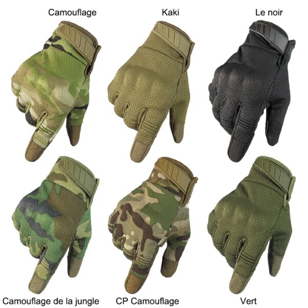 Hommes cyclisme équitation vélo doigt complet Motos gants de course écran antidérapant tactile Sports de plein air gants tactiques militaires protéger l'équipement – Image 2