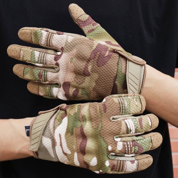 Hommes cyclisme équitation vélo doigt complet Motos gants de course écran antidérapant tactile Sports de plein air gants tactiques militaires protéger l'équipement – Image 6