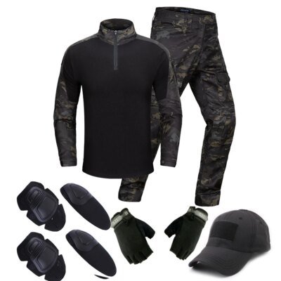 Dulmilitary Airsoft Costumes pour hommes, uniforme d'entraînement militaire imbibé CamSolomon, chemises et pantalons de chasse, ensembles de paintball, C70
