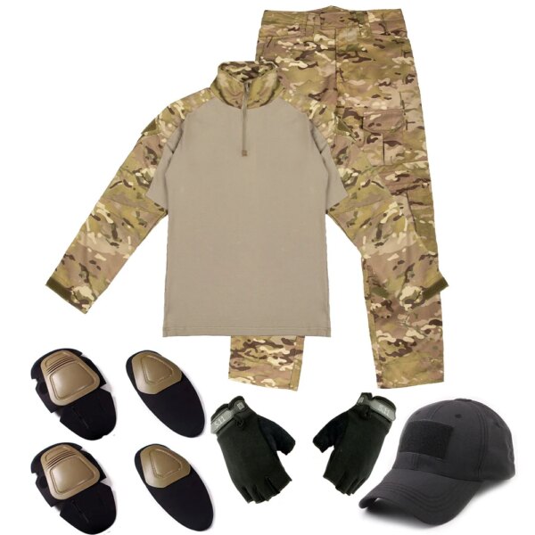 Dulmilitary Airsoft Costumes pour hommes, uniforme d'entraînement militaire imbibé CamSolomon, chemises et pantalons de chasse, ensembles de paintball, C70 – Image 6