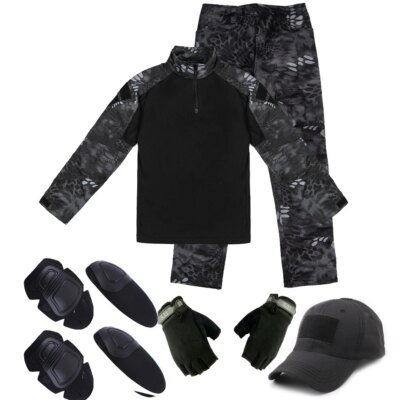 Dulmilitary Airsoft Costumes pour hommes, uniforme d'entraînement militaire imbibé CamSolomon, chemises et pantalons de chasse, ensembles de paintball, C70