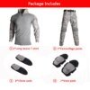 Uniforme militaire de Camouflage tactique, vêtements de l'armée américaine pour hommes, combinaison de chasse Airsoft, chemise de Combat + pantalon Cargo + 4 coussinets