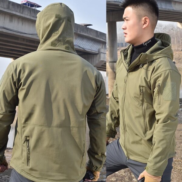 Uniforme de saut de l'armée pour hommes, vêtements de chasse Airsoft, olympiques militaires à coque souple, veste de chasse, vestes et pantalons coupe-vent – Image 4