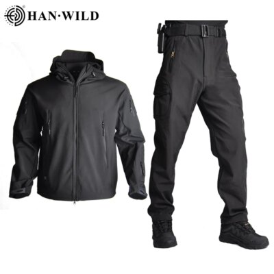 23181-46d549.jpg Uniforme de saut de l'armĂ©e pour hommes, vĂȘtements de chasse Airsoft, olympiques militaires Ă coque souple, veste de chasse, vestes et pantalons coupe-vent