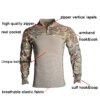 Uniforme militaire Multicam Army Skip Shirt, Airsoft Dulpants avec coussinets, Safari Camo, Coupe-vent imbibé, Vêtements de chasse, T-Shirts