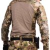 Uniforme militaire Multicam Army Skip Shirt, Airsoft Dulpants avec coussinets, Safari Camo, Coupe-vent imbibé, Vêtements de chasse, T-Shirts