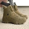 Bottes militaires en cuir véritable pour homme