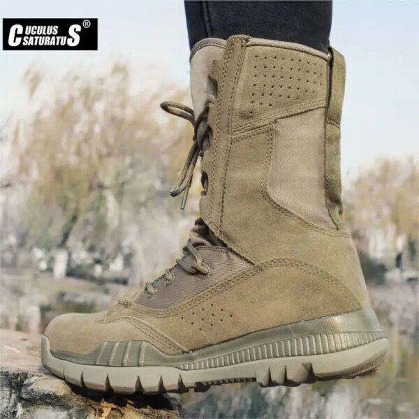 Bottes militaires pour hommes, chaussures de Combat tactique en daim pour l'extérieur – Image 3